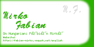 mirko fabian business card